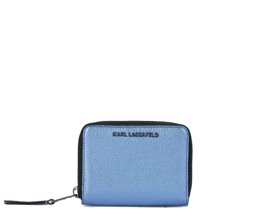 Billetero Karl Lagerfeld pequeño metalizado azul