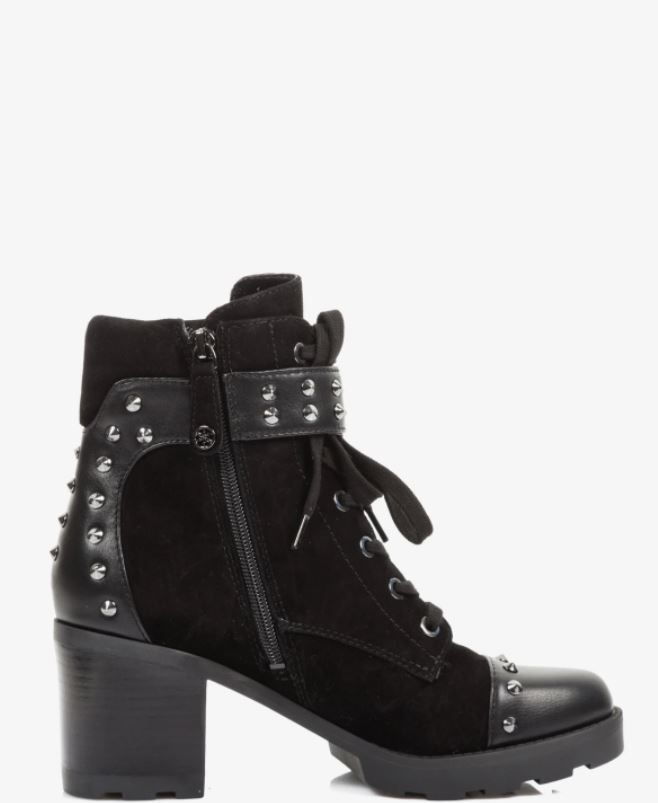 Botines Guess tacon medio negro con tachas - 90.00 € Bolsos y zapatos de mujer, de moda online, Michael kors, Karl lagerfeld, Guess, Armani, Premiata y muchas más