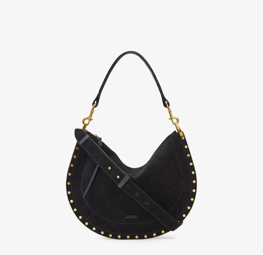 Bolso de piel de ante de becerro oskan soft zip black
