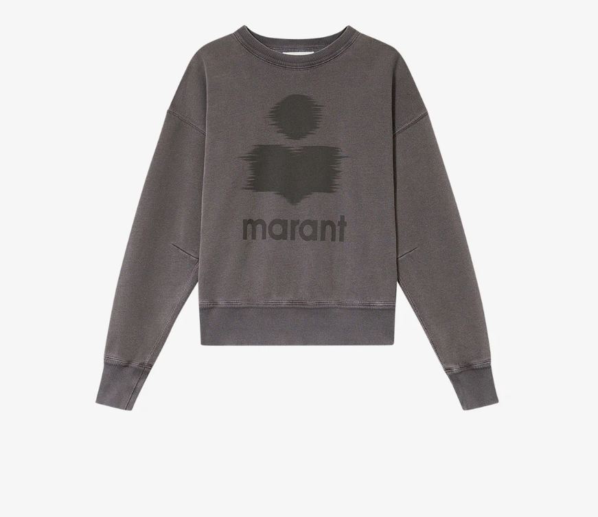 sudadera de algodón con logotipo mobyli anthracite