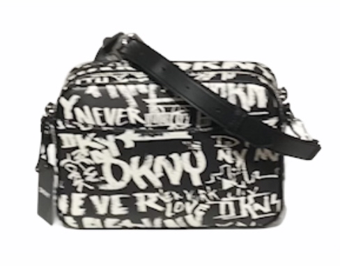 DKNY doble cremallera grafitti blanco negro - 195.00 € Bolsos y zapatos de mujer, marcas de moda online, Michael kors, Karl lagerfeld, Guess, Armani, muchas más