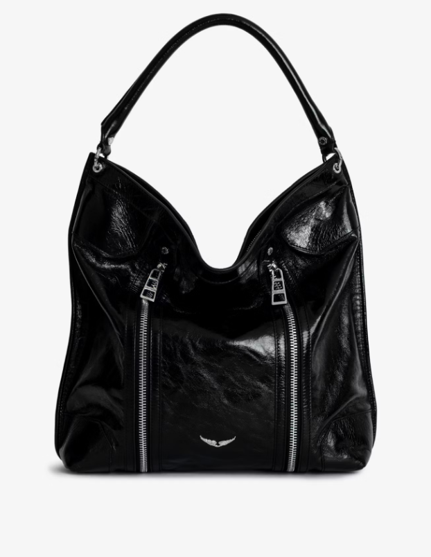 Bolso hobo charol efecto vintage asa y las emblemáticas alas