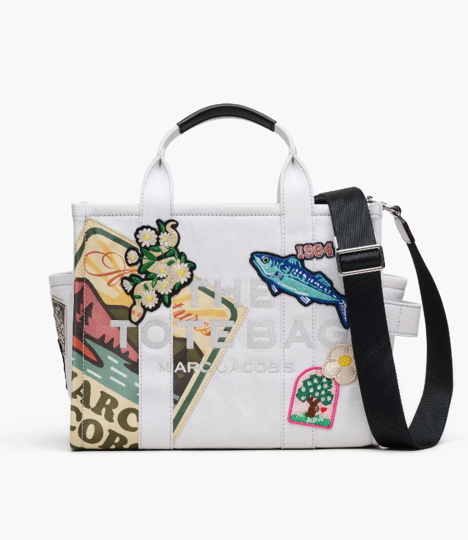 Bolso tote mediano de mezclilla con patchwork de Camp