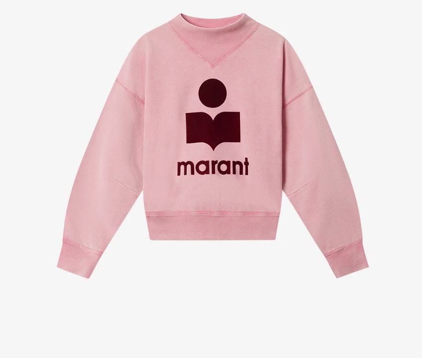 sudadera de algodón con logotipo moby bubblegum burgundy