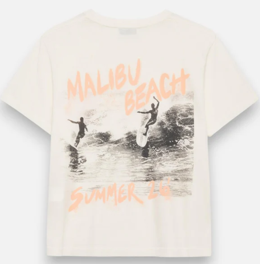 Camiseta Anine Bing SHELLEY TEE SURFER - WASHED BUTTERCREAM