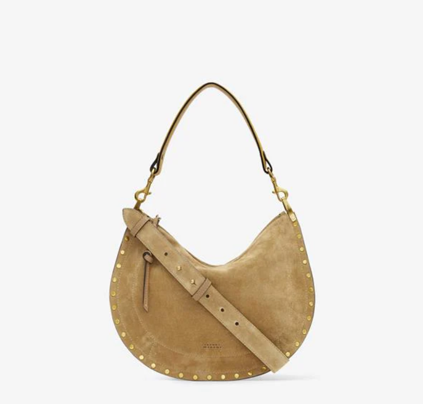 Bolso de piel de ante de becerro oskan soft zip taupe