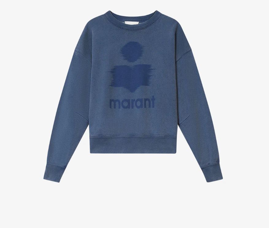 sudadera de algodón con logotipo mobyli indigo