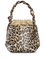 Bolso Ganni asa trenzada leopardo
