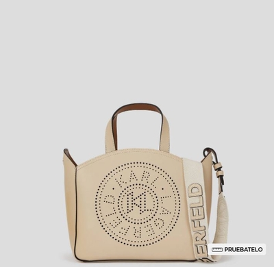 BOLSO TOTE PEQUEÑO PERFORADO K/CIRCLE T.BEIGE