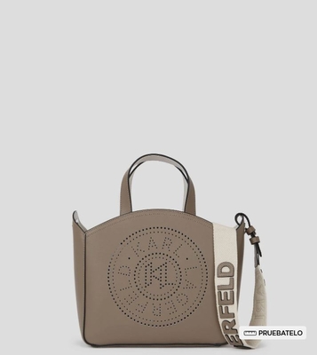 BOLSO TOTE PEQUEÑO PERFORADO K/CIRCLE GRIS C.