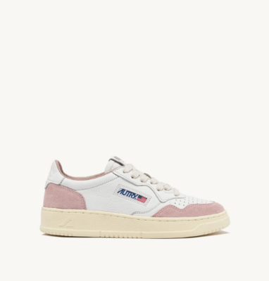 SNEAKERS BAJAS MEDALIST PIEL Y ANTE BLANCO Y POLVO