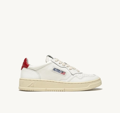 ZAPATILLAS LOW MEDALIST DE PIEL ROJA Y BLANCA