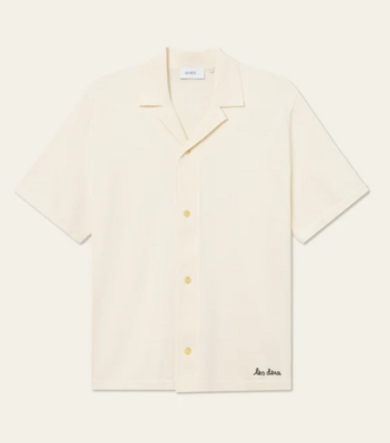 Camisa de punto de manga corta Geoffroy marfíl