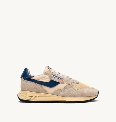 ZAPATILLAS REELWIND LOW DE NYLON ANTE Y PIEL ECRU' Y ENSIGN BLUE