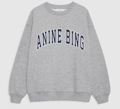 Sudadera Spencer ANINE BING Gris jaspeado medio con azul marino