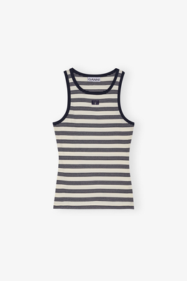 Camiseta sin mangas de algodón suave a rayas