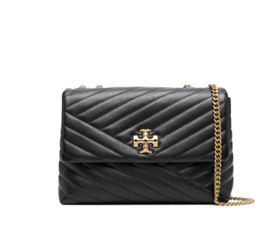 Bolso Tory Burch de hombro Kira Chevron Convertible negro