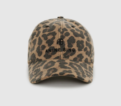 ANINE BING Gorra de béisbol Jeremy LEOPARDO NEGRO/MARRÓN