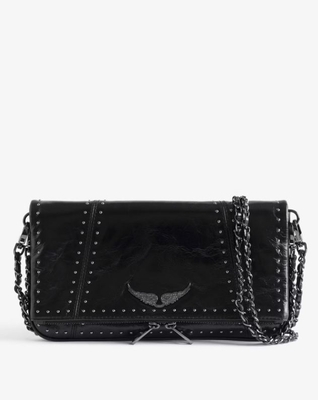 Bolso de mano Rock Vintage Patent Studs black