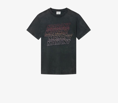 camiseta de manga corta de algodón zoeline offblack