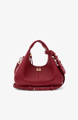 Mini bolso hobo granulado rojo GANNI