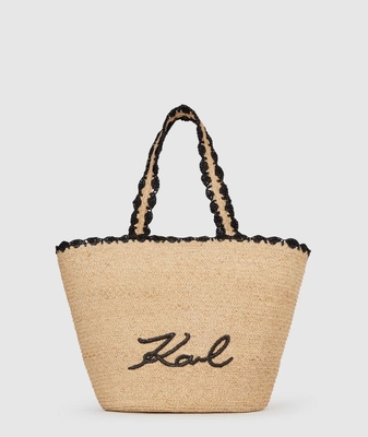 BOLSO DE PLAYA FESTONEADO K/SIGNATURE NATURAL