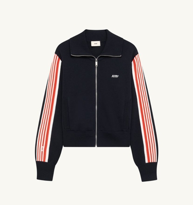 CHAQUETA DE PUNTO DE VISCOSA CON CREMALLERA AZUL