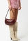 Bolso de hombro de cuero Oskan Moon borgoña