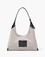 The Leather-Trim Canvas Belted Sack Bag ivory/black