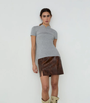 JUNA BROWN SHORT SKIRT