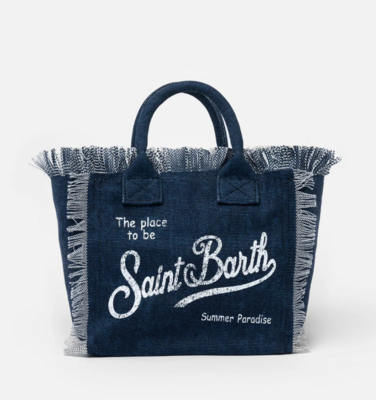 Bolso de mano Colette de lona de algodón índigo