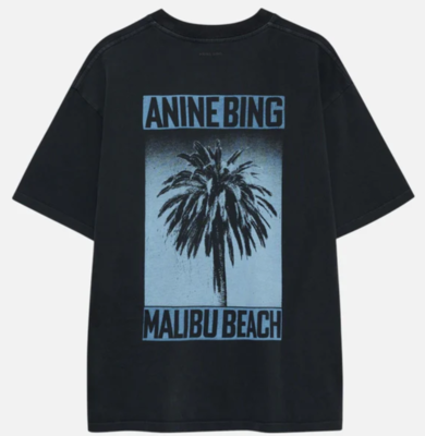 Camiseta Anine Bing CADE TEE PALM - WASHED BLACK