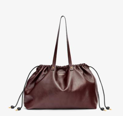 Bolso tote silven e/w de piel brillante burdeos