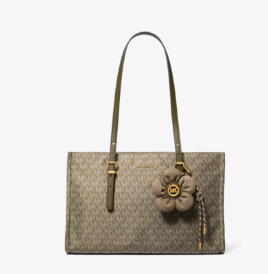 Bolso tote Zadie mediano con estampado de logotipos Loden