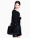 Bolso shopper logotipo en relieve y colgante metálico black