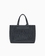 Bolso shopper logotipo en relieve y colgante metálico black