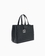 Bolso shopper logotipo en relieve y colgante metálico black
