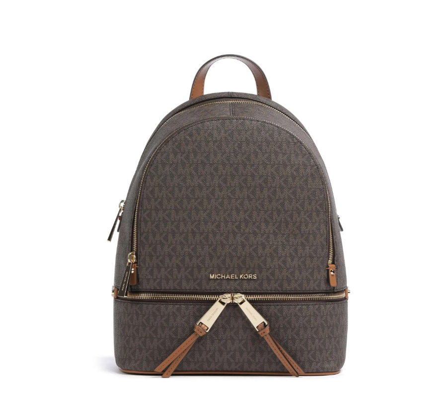 Mochila Michael Kors Rhea Zip LOGO BROWN