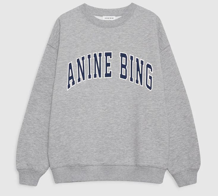 Sudadera Spencer ANINE BING Gris jaspeado medio con azul marino