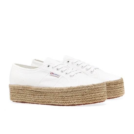 Zapatilla Superga textil blanca plataforma suela esparto [8058347448605] -  47.40 € Bolsos y zapatos de mujer, marcas de moda online, Michael kors,  Karl lagerfeld, Guess, Armani, Premiata y muchas marcas más