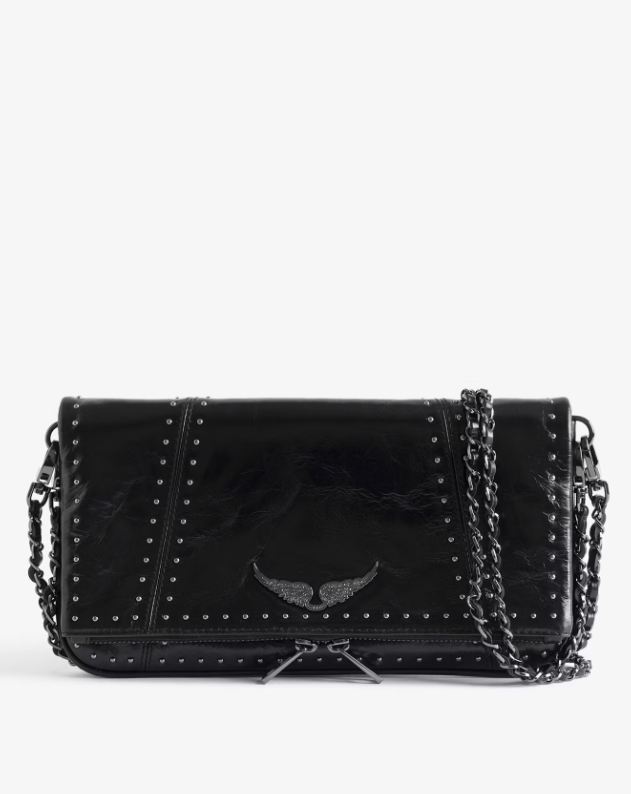 Bolso de mano Rock Vintage Patent Studs black